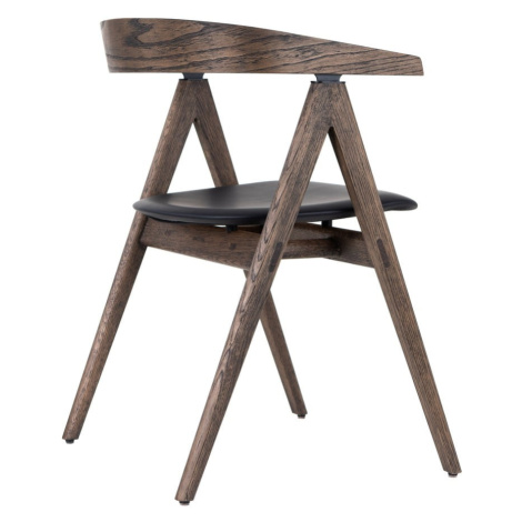 Čierna/hnedá jedálenská stolička z dubového dreva Ava – Gazzda