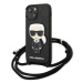 Kryt Karl Lagerfeld KLHCP13SCMNIPK iPhone 13 mini 5,4" hardcase black Leather Monogram Patch and
