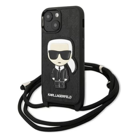 Kryt Karl Lagerfeld KLHCP13SCMNIPK iPhone 13 mini 5,4" hardcase black Leather Monogram Patch and