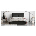 Čierna čalúnená dvojlôžková posteľ s roštom 140x200 cm Sleepy Luna – Miuform