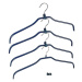 Sada 4 modrých protišmykových vešiakov na oblečenie a držiakov Wenko Hanger Slim
