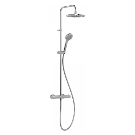 Tres BASE PLUS chróm sprchový set termostatický nástenný s hlavovou a ručnou sprchou 21639301 TG