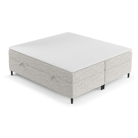 Svetlosivá boxspring posteľ s úložným priestorom 200x200 cm Araya – Maison de Rêve