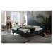 Zelená menčestrová posteľ s roštom a úložným priestorom Meise Möbel Mattis Cord, 180 x 200 cm