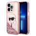 Kryt Karl Lagerfeld iPhone 14 Pro Max 6,7" pink hardcase Glitter NFT Karl Head (KLHCP14XLNKHCP)