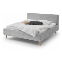 Sivá čalúnená dvojlôžková posteľ 160x200 cm Mattis - Meise Möbel