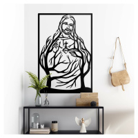 Drevený obraz - Srdce Ježišovo, Čierna