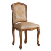 Estila Luxusná klasická čalúnená jedálenská stolička Clasica z dreveného masívu s vyrezávanou vý