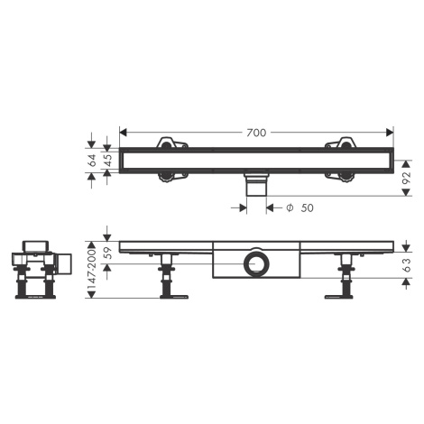 Odtokové žľaby HANSGROHE