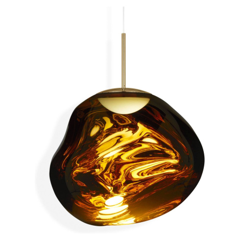 Závesná lampa Tom Dixon LED Melt, Ø 50 cm, jantárovo zlatá