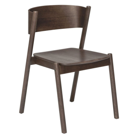 Hnedá jedálenská stolička z dubového dreva Oblique - Hübsch