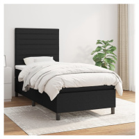 vidaXL Posteľný rám boxspring s matracom čierny 90x190 cm látka