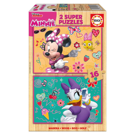 Educa drevené puzzle pre deti Minnie Happy Helpers 2x16 dielov 17623