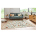 Krémovobiely koberec z viskózy 195x300 cm Oriental Flowers – Nouristan