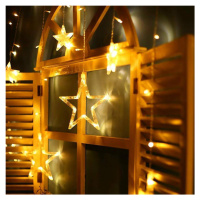 Reťaz MagicHome Vianoce Curtain, 138 LED teplá biela, s hviezdami, 230V, 50 Hz, 8 funkcií, osvet