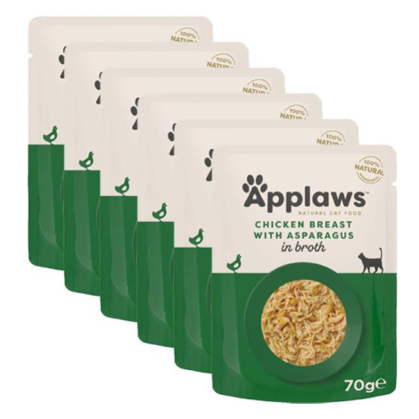 Applaws Kapsička pre mačky s kuracími prsiami a špargľou vo vývare 6 x 70 g