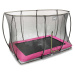 Trampolína s ochrannou sieťou Silhouette Ground Pink Exit Toys prízemná 244*366 cm ružová