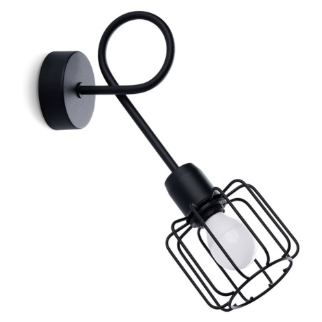 Čierne nástenné svietidlo ø 10 cm Salom – Nice Lamps