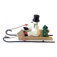 Vianočná dekorácia G-Bork Snowman on Sled