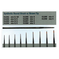 Synthetic round brush with brown tip 51288 - kulatý syntetický štětec (velikost 3)