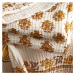 Okrovožltý/biely bavlnený pléd na jednolôžko 130x170 cm Ines Floral Matelassé – Pineapple Elepha