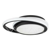 Dizajnové stropné svietidlo LED s výkonom 38 W, čierne, dvojité, okrúhle, 4000 K 4050lm VT