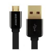 Avacom USB kabel (2.0), USB A samec - microUSB samec, 0.4m, černý