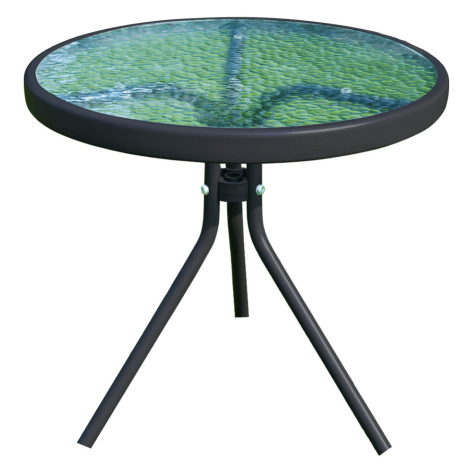 Záhradný príručný stolík, čiena oceľ/tvrdené sklo, HABIR Tempo Kondela