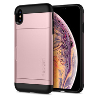 Apple iPhone XS Max, TPU silikónové puzdro s plastovým chrbtom, Spigen Slim Armor CS, červenozla