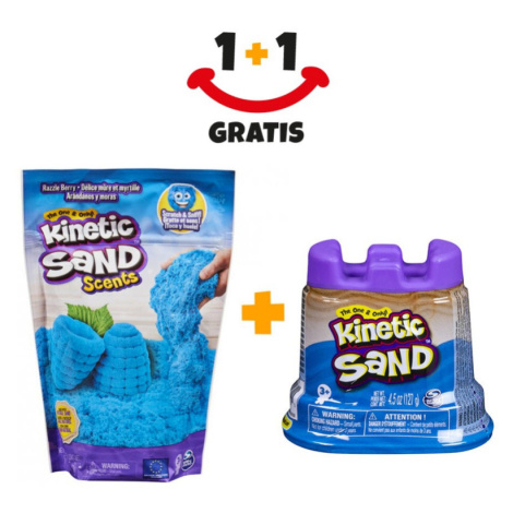 Akcia 1+1 Kinetic Sand voňavý piesok ostružina s malinou + Kinetic Sand tégliky piesku naviac