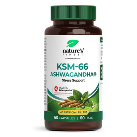 Nature's Finest KSM-66 Ashwagandha | podpora stresu, spánku a kognitivních funkcí | plnospektrál