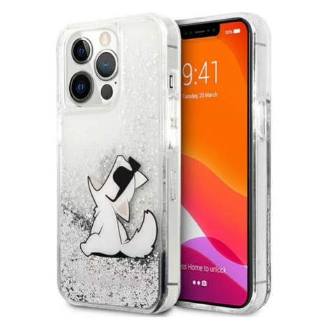 Kryt Karl Lagerfeld KLHCP13LGCFS iPhone 13 Pro 6,1" silver hardcase Liquid Glitter Choupette Fun