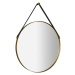ORBITER okrúhle zrkadlo s koženým pásikom ø 60cm, zlato mat ORT060G