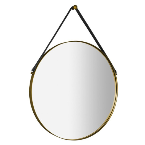 ORBITER okrúhle zrkadlo s koženým pásikom ø 60cm, zlato mat ORT060G Sapho
