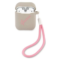 Púzdro Guess GUACA2LSVSGP AirPods cover grey pink Silicone Vintage (GUACA2LSVSGP)