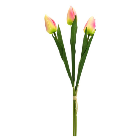 Umelá kytica tulipánov ružová, 50 cm