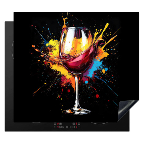 MuchoWow KRYT NA SPORÁK Víno - sklo - graffiti - nápoj - červená - farba 57.6x51.6 cm