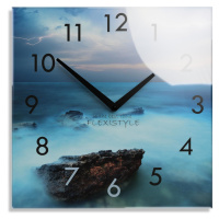 domtextilu.sk Dekoračné sklenené hodiny 30 cm s motívom oceánu 57313