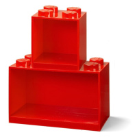 LEGO® Brick závesné police, set 2 ks červená