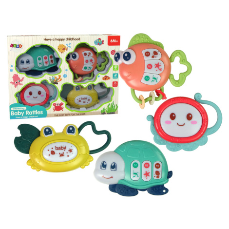 mamido  Detská rattle Set 4ks chobotnice krab morské živočíchy teether