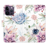 Flipové puzdro iSaprio - Succulents Pattern - iPhone 14 Pro Max