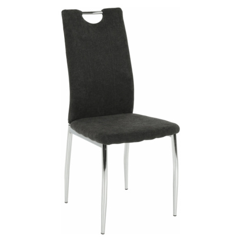 Jedálenská stolička, hnedosivá látka/chróm, OLIVA NEW Tempo Kondela