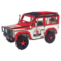 Dřevěné 3D puzzle SUV červené