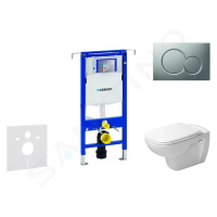 GEBERIT - Duofix Modul na závesné WC s tlačidlom Sigma01, matný chróm + Duravit D-Code - WC a do