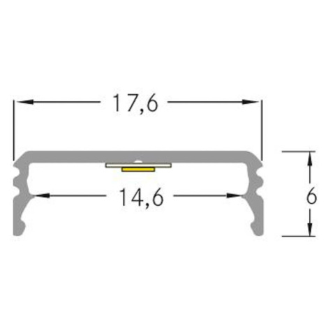 BRUMBERG Jeden LED profil na povrchovú montáž, hliník, plochý, 1 meter