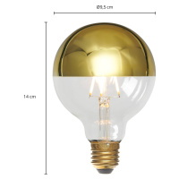 E27 3,8W LED žiarovka G95, 2 700 K zlatá 5 kusov