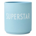 Modrý porcelánový hrnček Design Letters Superstar, 300 ml