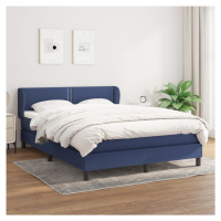 vidaXL Posteľný rám boxspring s matracom modrý 140x200 cm látka