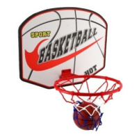 Basketbalový kôš drevo/kov/sieťka/lopta s pumpičkou