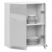 Závěsná kuchyňská skříňka Olivie W 60 cm bílá/metalický lesk